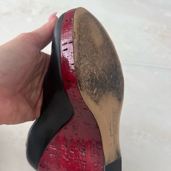 Gently used Ferragamo black pump wedge - Picture 4 of 7